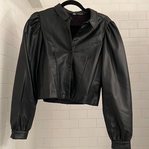 ZARA FAUX LEATHER SHIRT